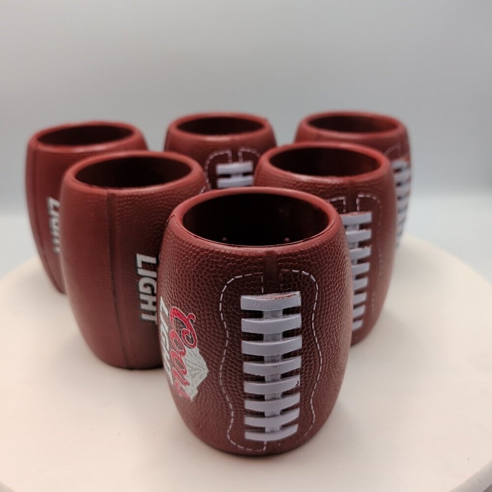 COORS LIGHT NFL Football Foam Rubber Beer KOOZEE CANADIAN PROMO X6 Cozy Man Cave